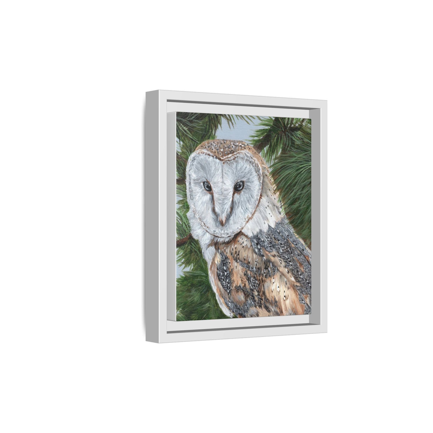 Barn Owl Matte Canvas Framed Art — Wildlife Wall Decor for Nature Lovers