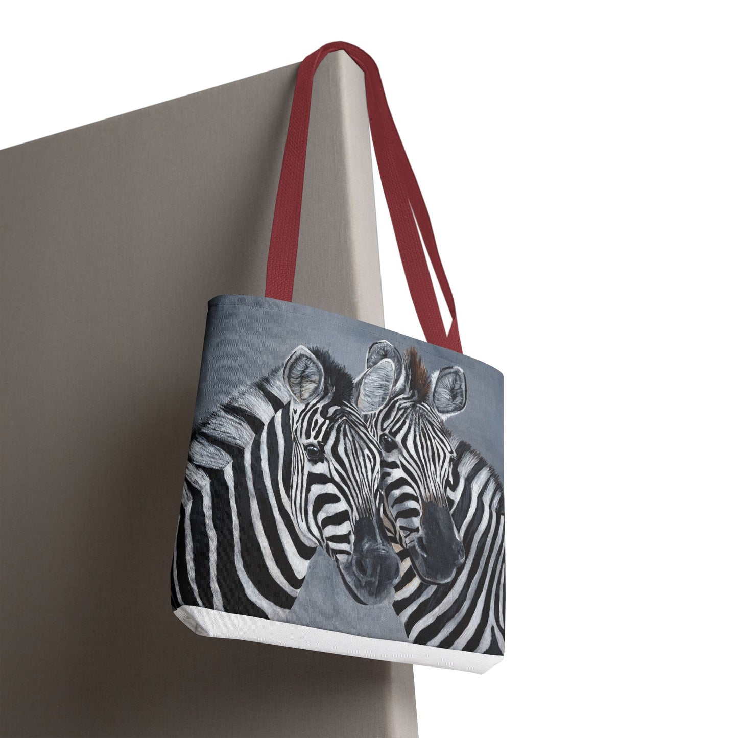 Zebra Pair Tote Bag — Artistic Black & White Animal Print Tote for Everyday Use