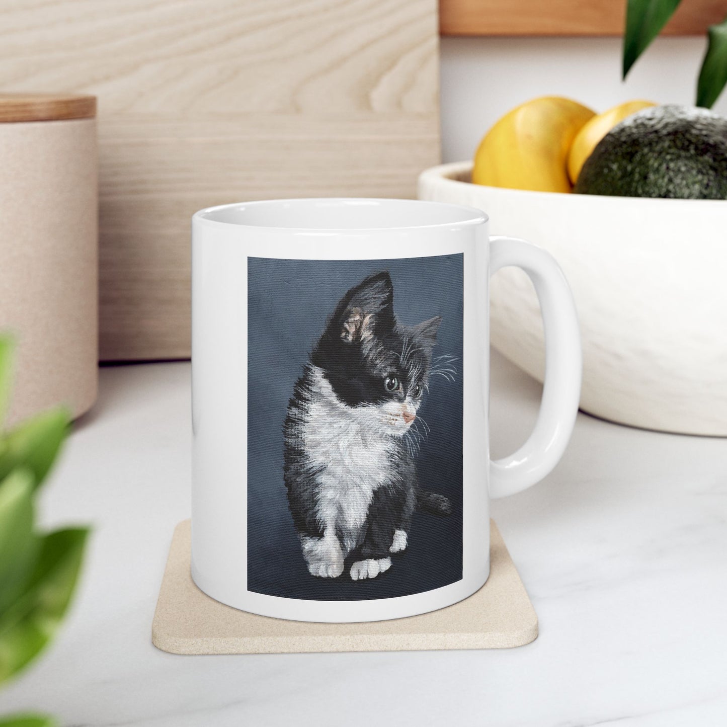 Ceramic Mug - Tuxedo Kitten Coffee Mug (11oz/15oz)