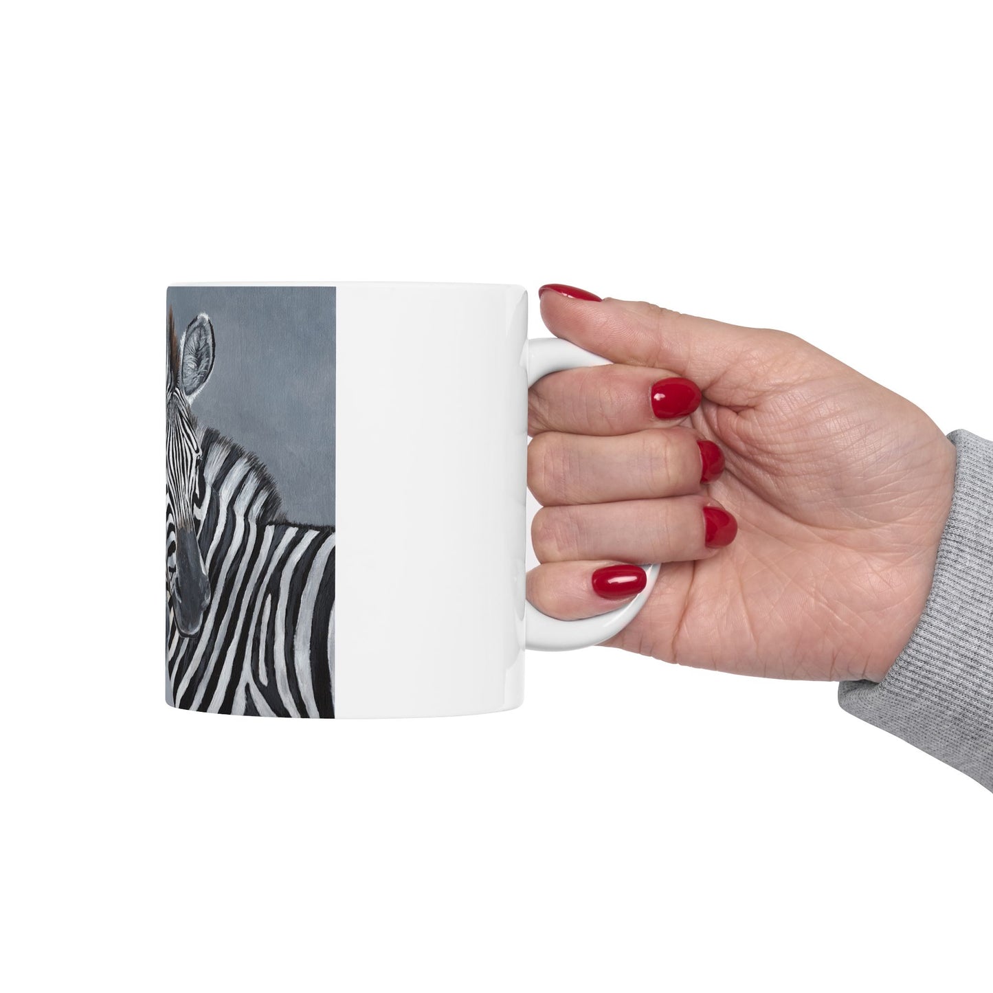 Zebra Pair Ceramic Mug — Black & White Animal Art Coffee Cup (11oz, 15oz)