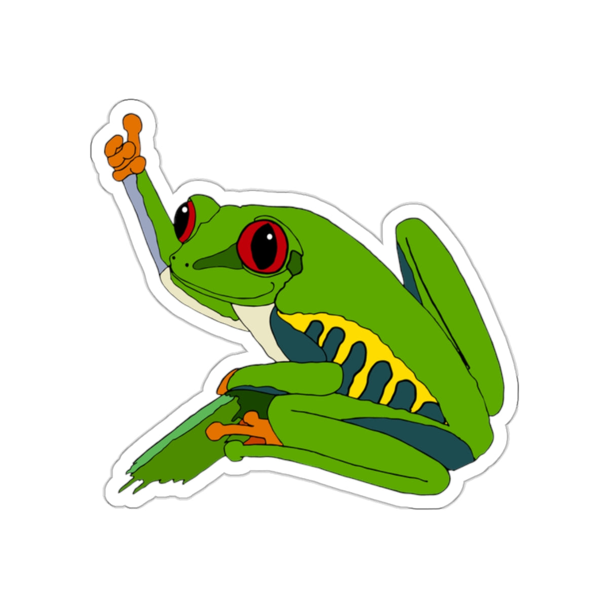 Red Eyed Tree Frog Thumbs Up Kiss-Cut Stickers