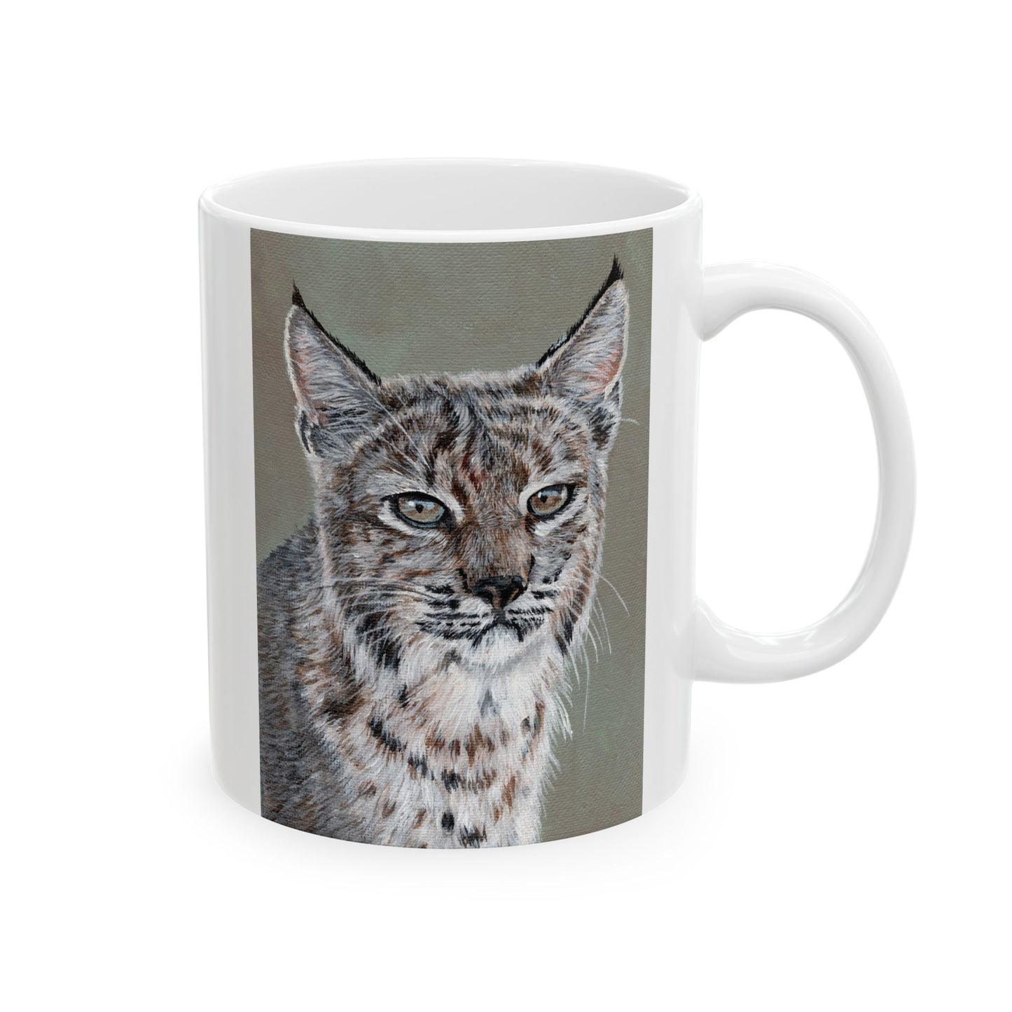 Lynx Portrait Ceramic Mug — Realistic Lynx Art, 11oz & 15oz