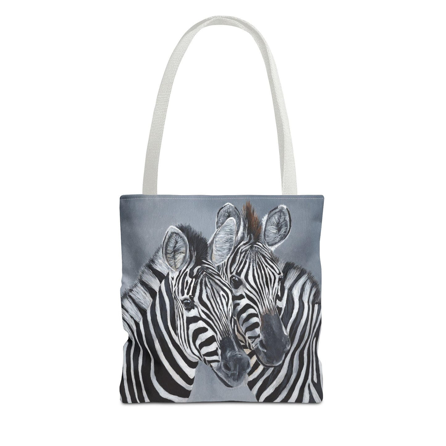 Zebra Pair Tote Bag — Artistic Black & White Animal Print Tote for Everyday Use