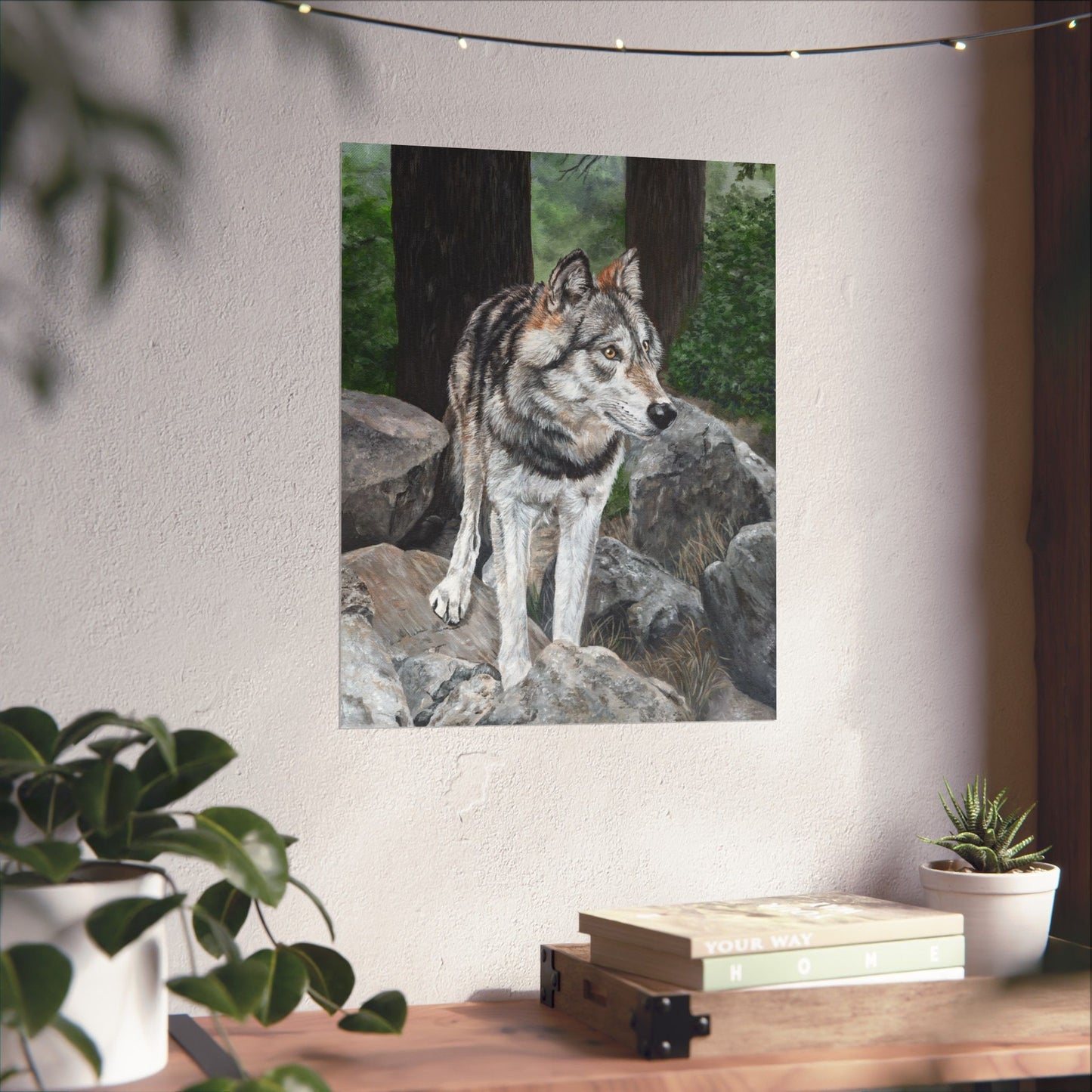 Wolf Portrait Matte Vertical Poster — Realistic Wildlife Wall Art