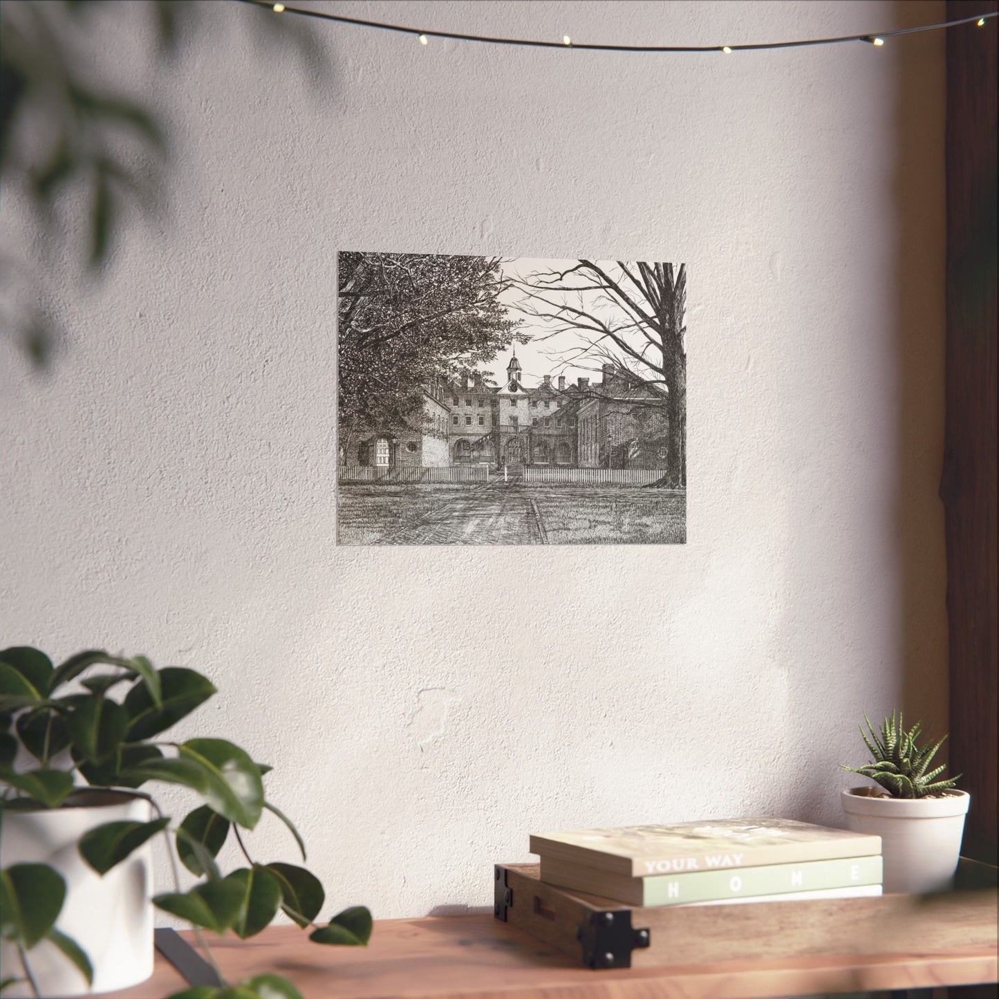 Wren Building, College of William and Mary Matte Poster — Pen and Ink Wall Art