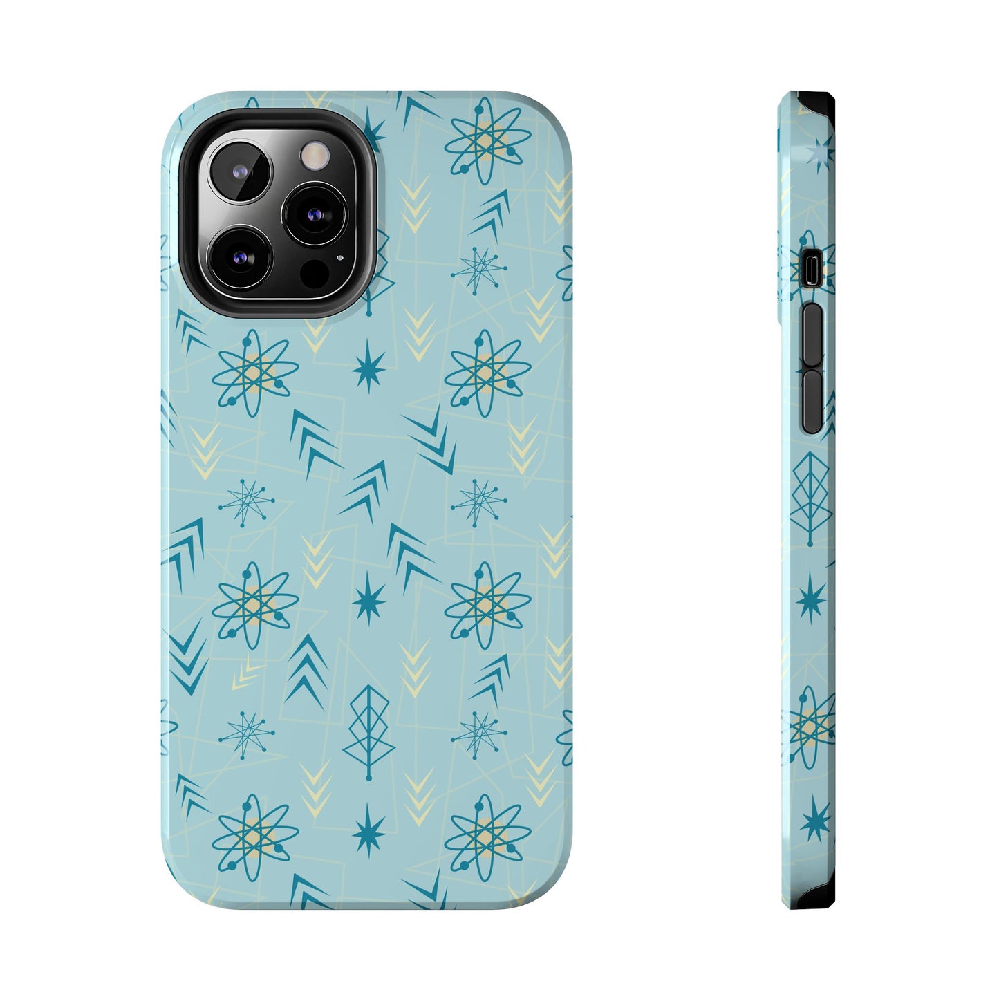 1950s Atomic Age Retro in Light Blue Tough iPhone Case