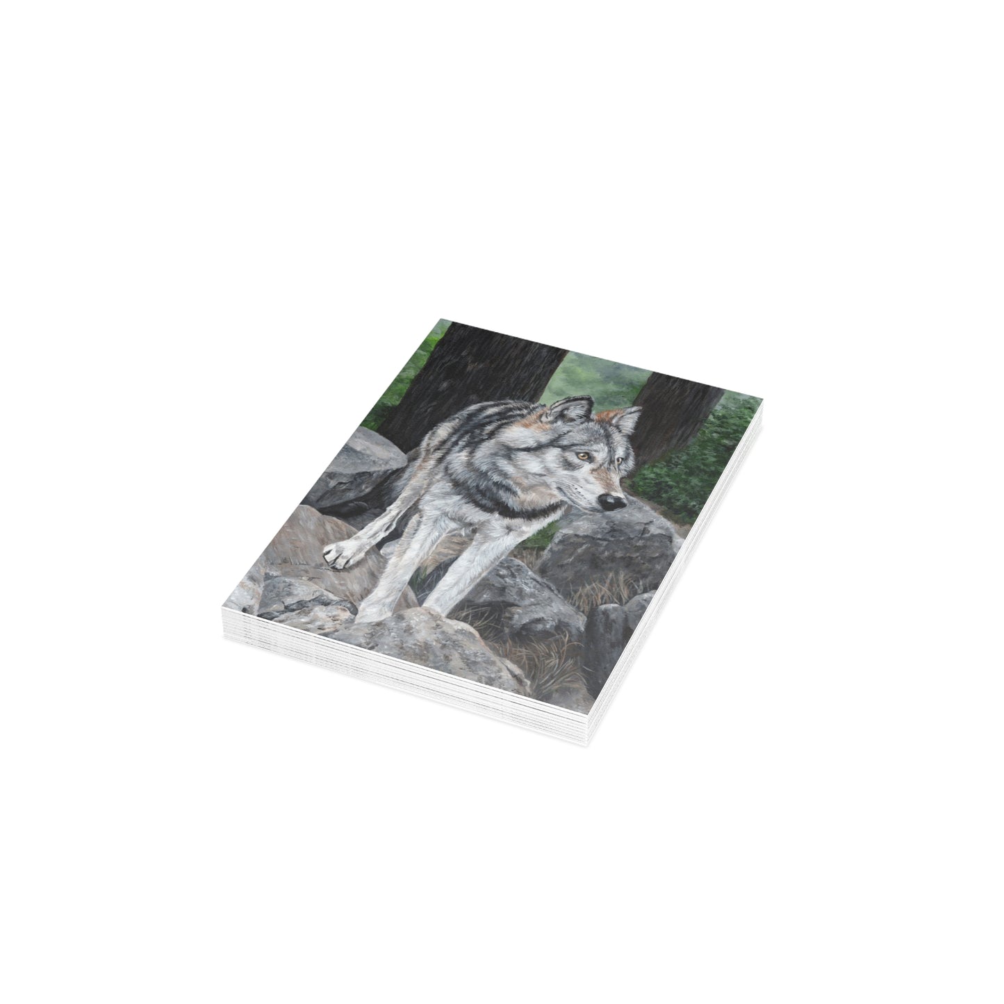 Wolf on Rocks Postcard Bundles (envelopes included)