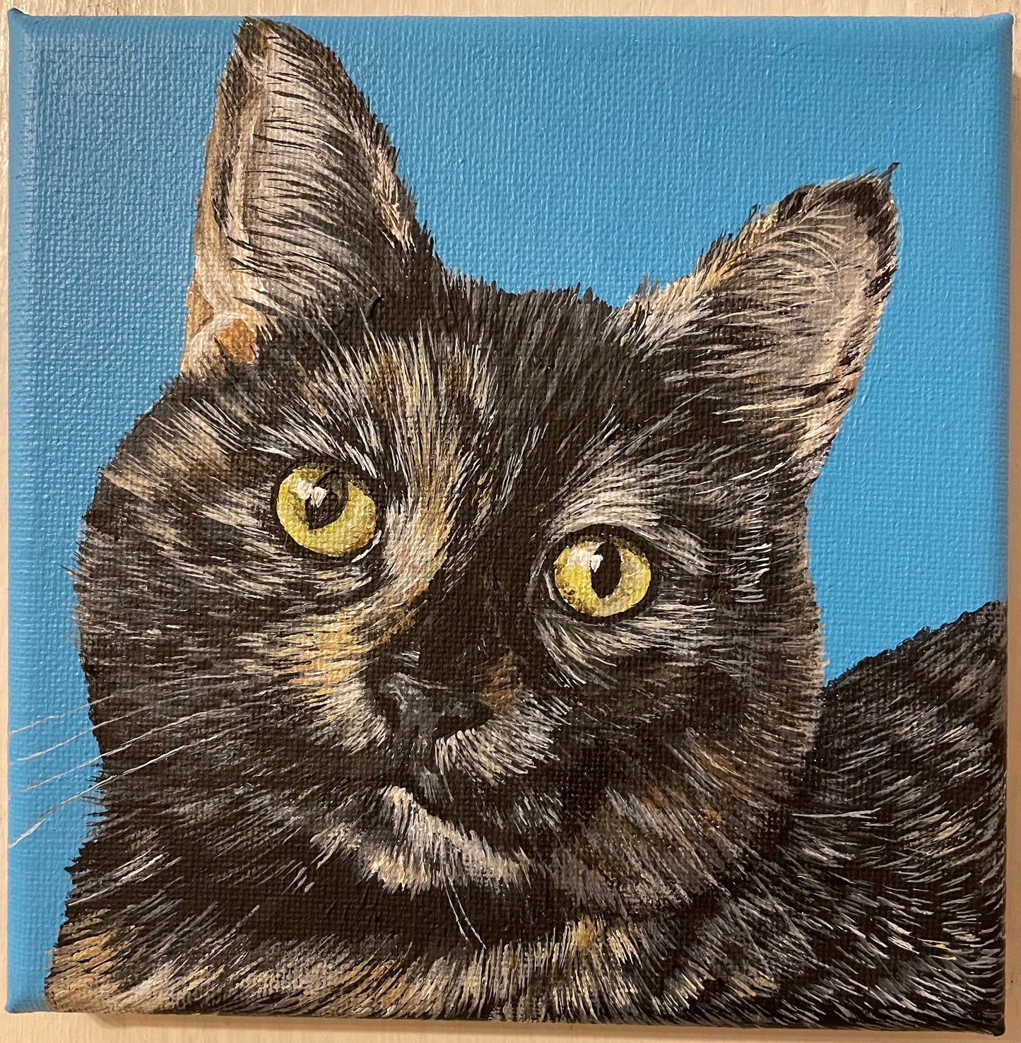Custom Miniature Acrylic Pet Painting on Stretched Canvas