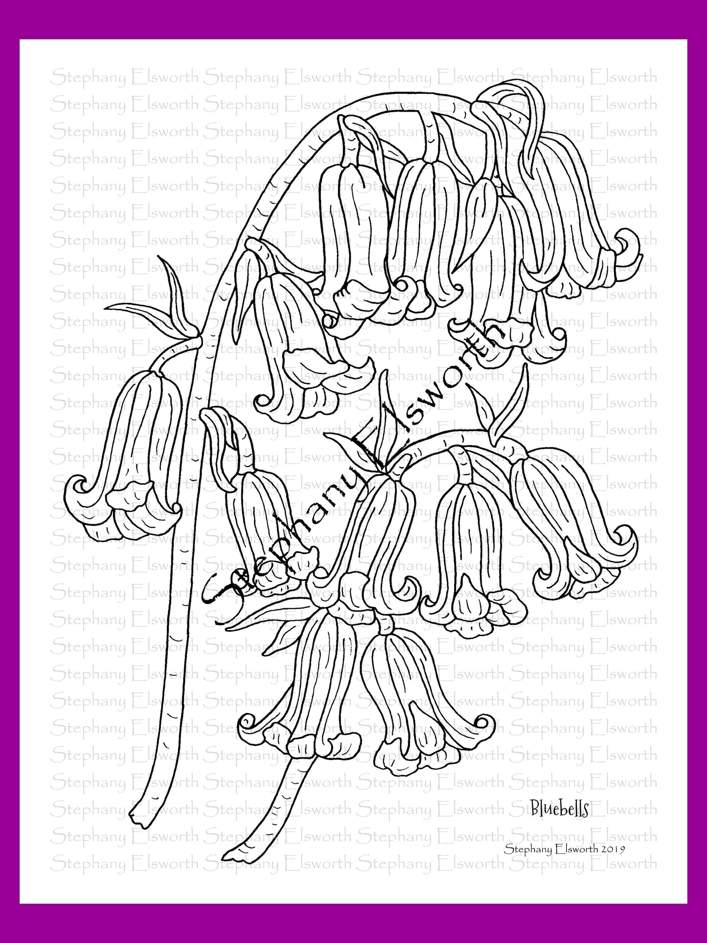 Joyful Blossoms 8 1/2 x 11 PDF Instant Download Printable Coloring Book
