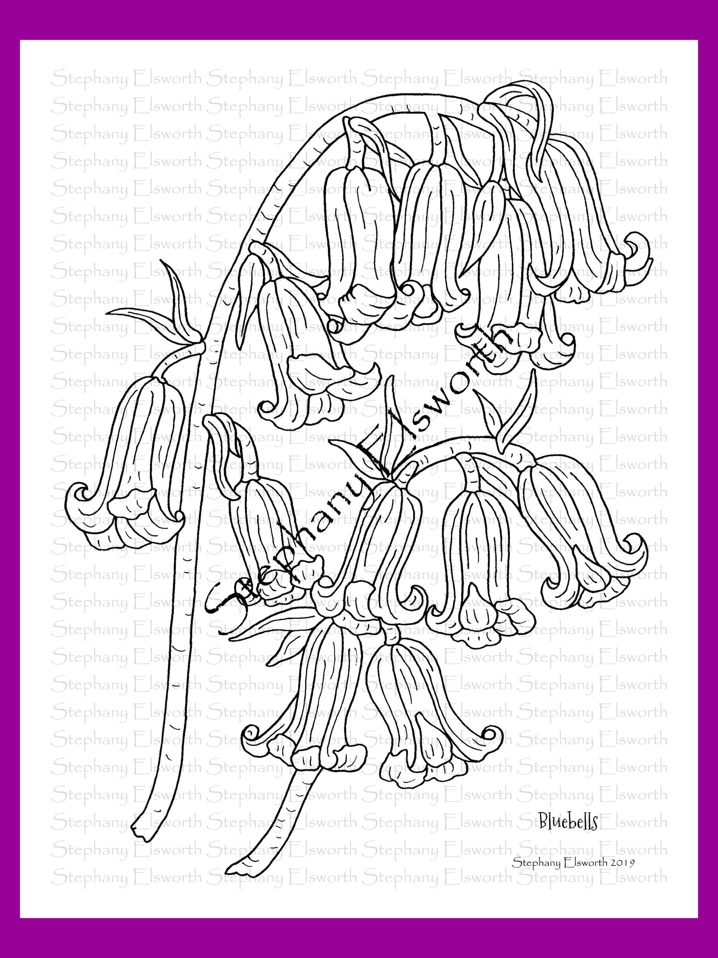 Joyful Blossoms 8 1/2 x 11 PDF Instant Download Printable Coloring Book