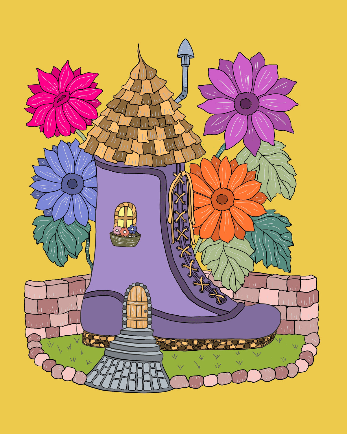 Faerie Houses PDF Instant Download Coloring Book