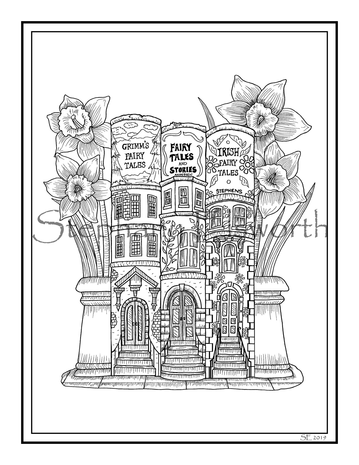 Faerie Houses II PDF Instant Download Coloring Book