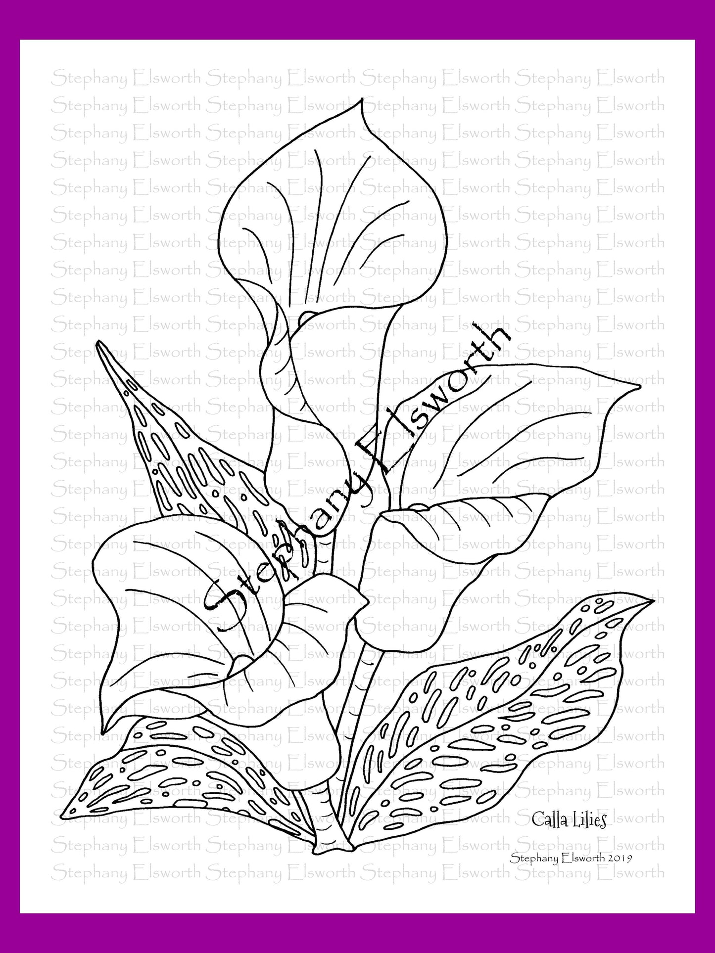 Joyful Blossoms 8 1/2 x 11 PDF Instant Download Printable Coloring Book