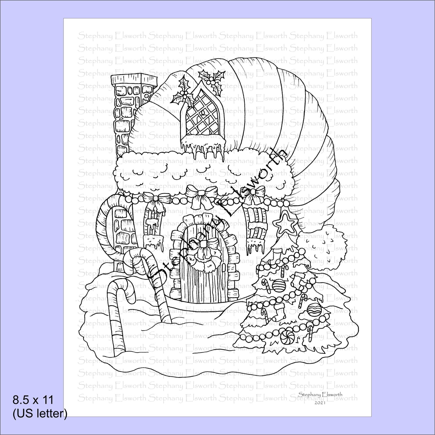 Faerie Houses IV 8 1/2 x 11 PDF Instant Download Coloring Book