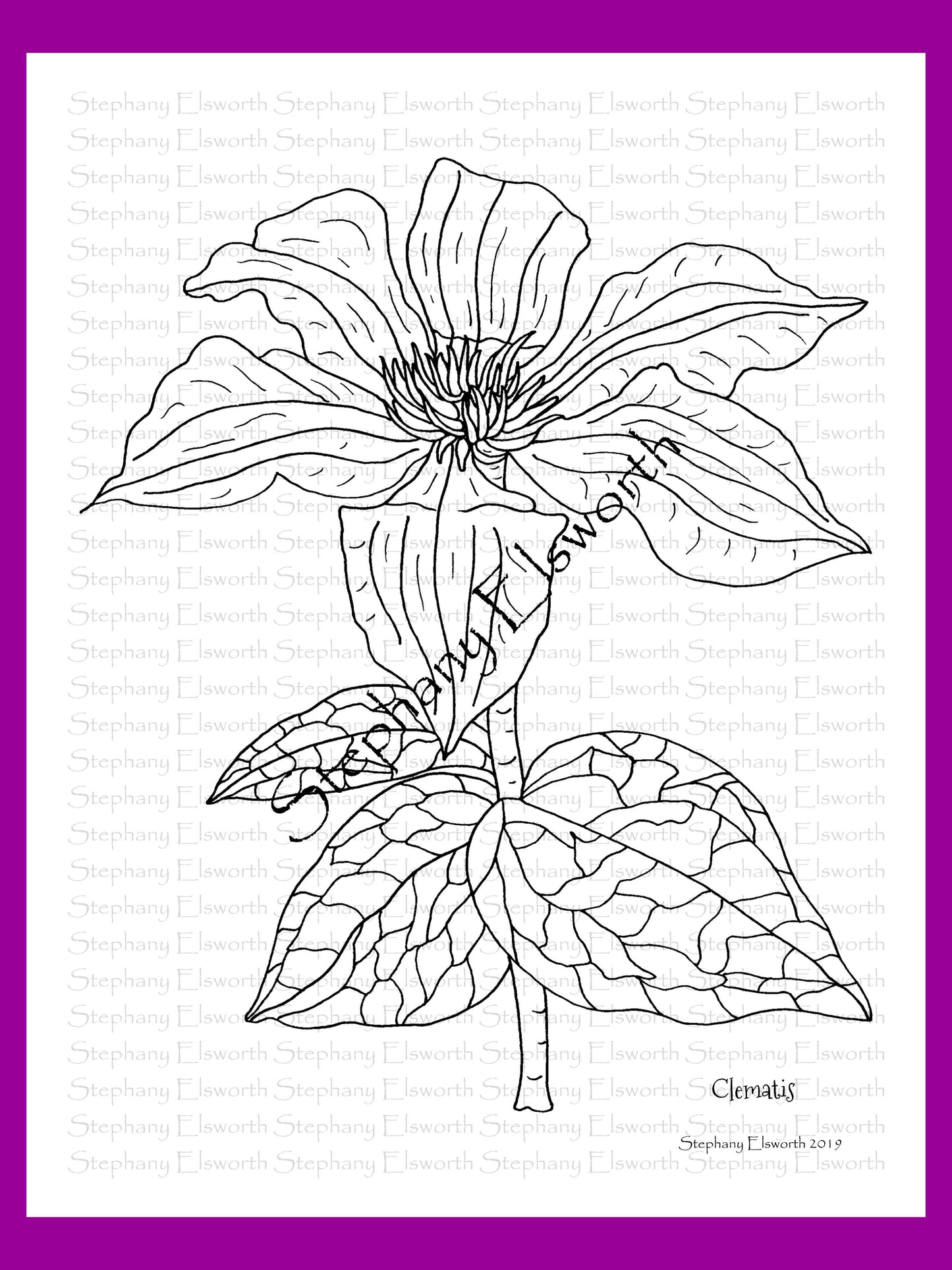 Joyful Blossoms 8 1/2 x 11 PDF Instant Download Printable Coloring Book