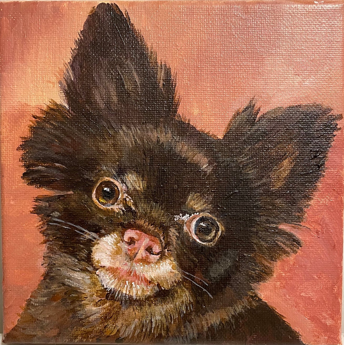 Custom Miniature Acrylic Pet Painting on Stretched Canvas