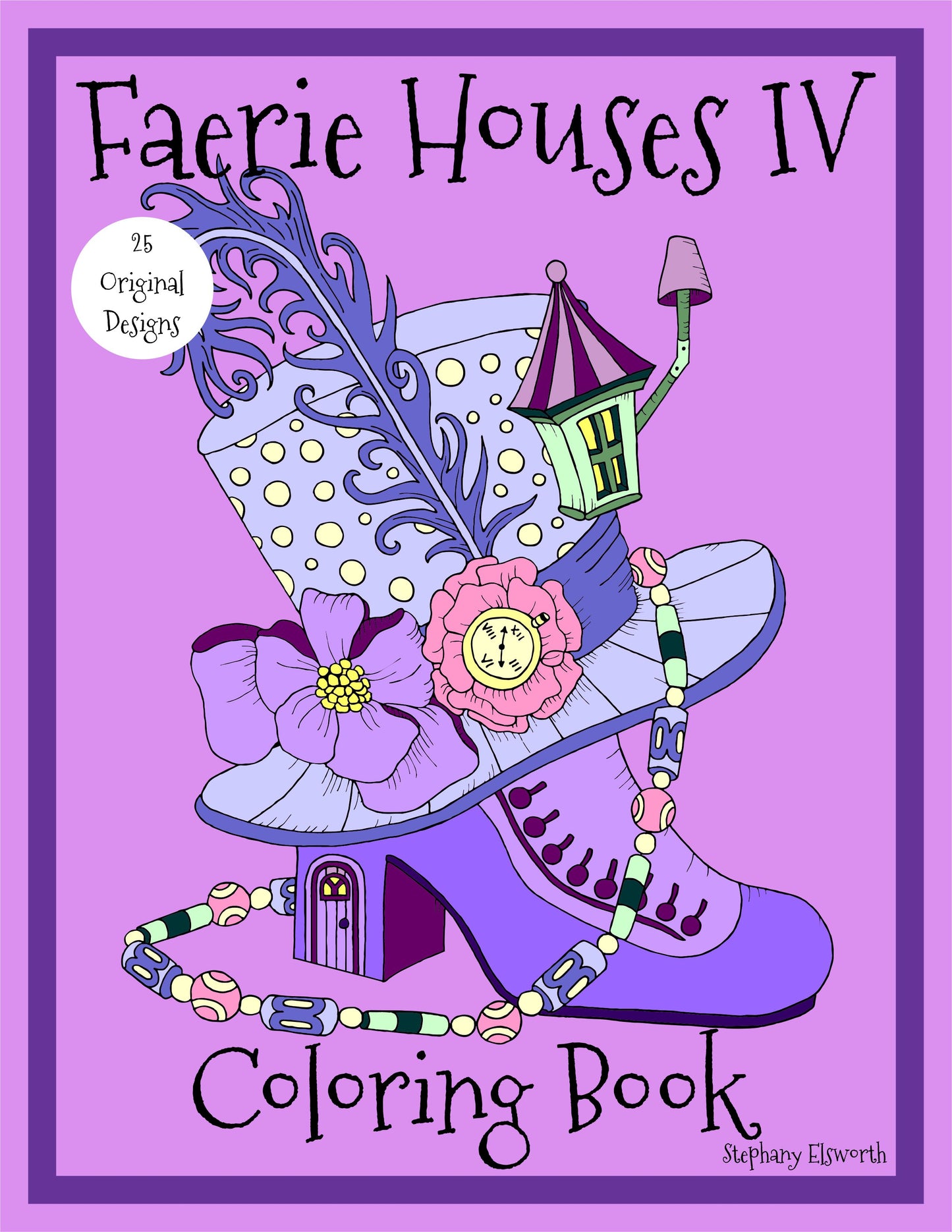 Faerie Houses IV 8 1/2 x 11 PDF Instant Download Coloring Book