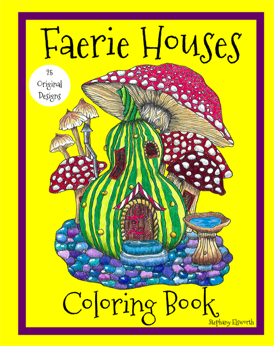 Faerie Houses PDF Instant Download Coloring Book