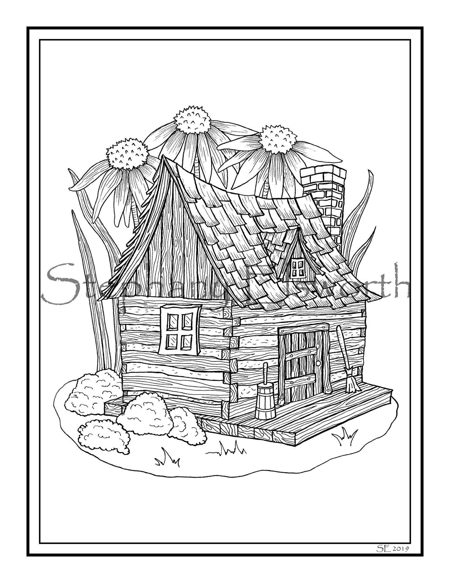 Faerie Houses II PDF Instant Download Coloring Book