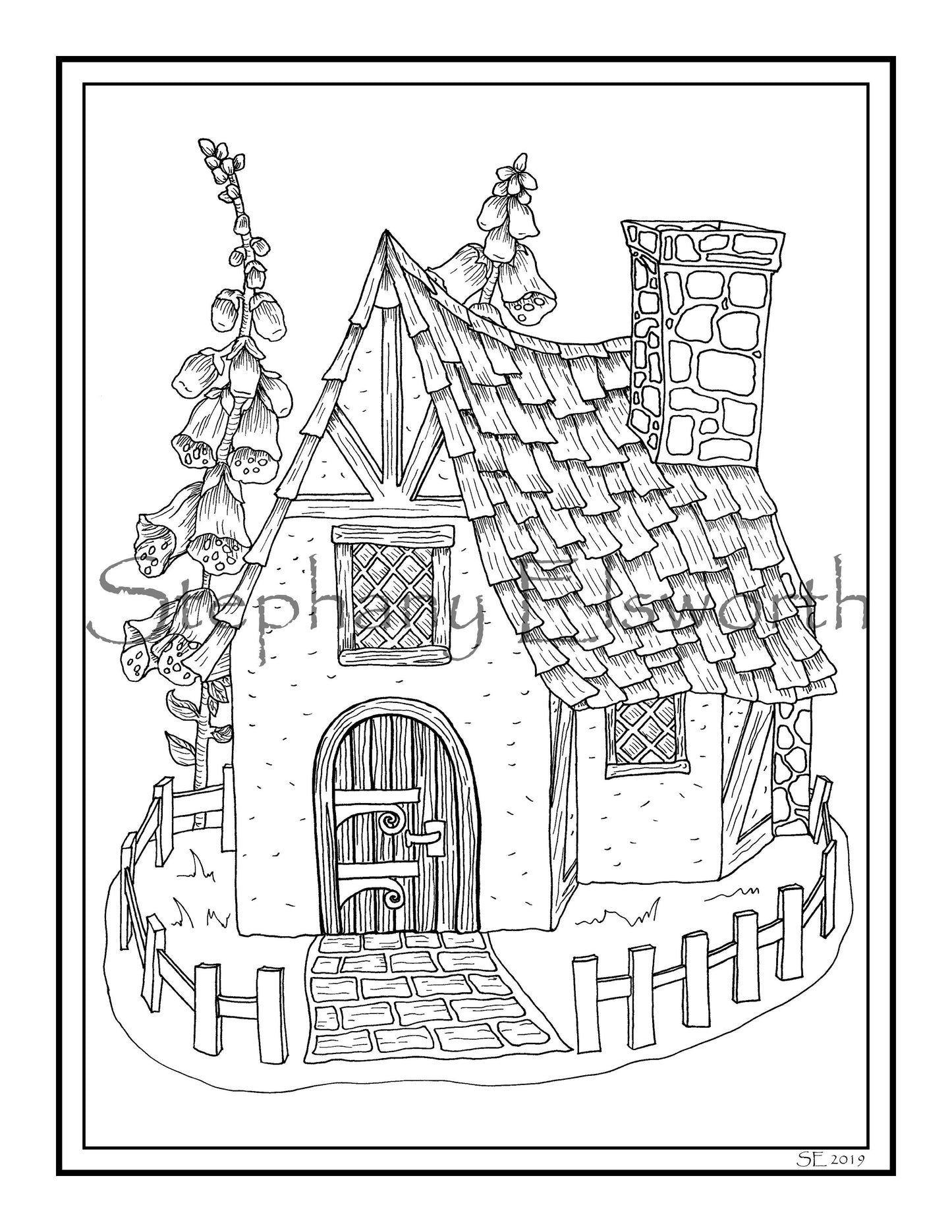 Faerie Houses II PDF Instant Download Coloring Book