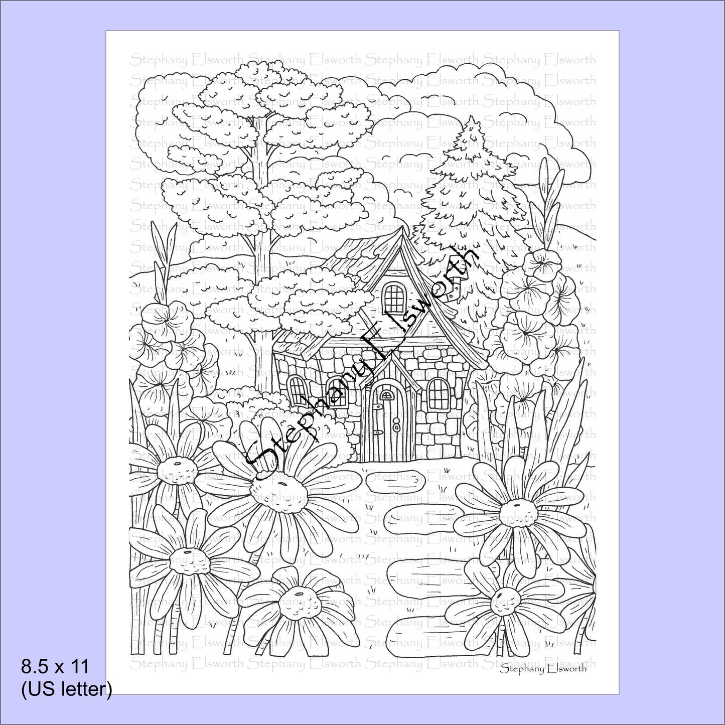 Faerie Houses IV 8 1/2 x 11 PDF Instant Download Coloring Book