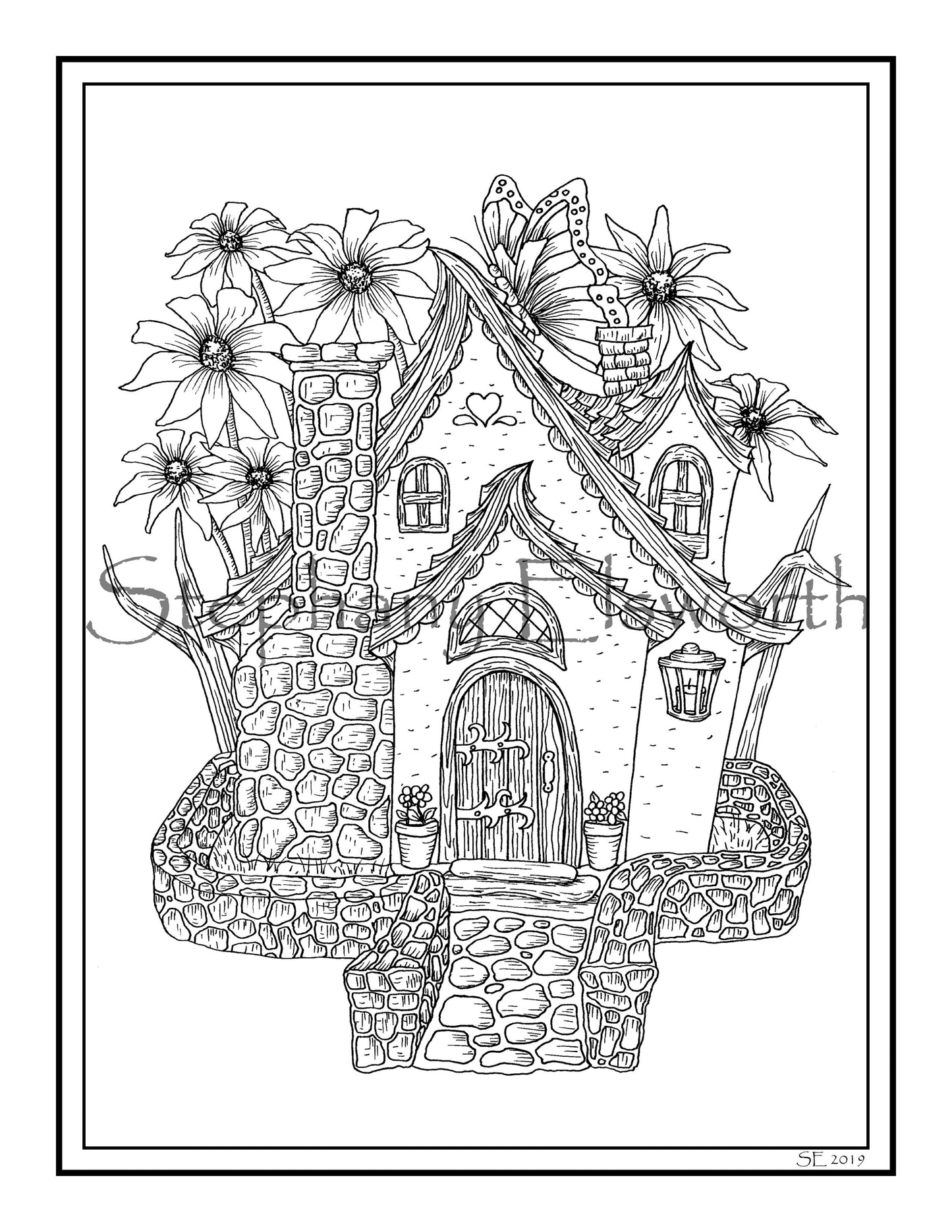 Faerie Houses II PDF Instant Download Coloring Book