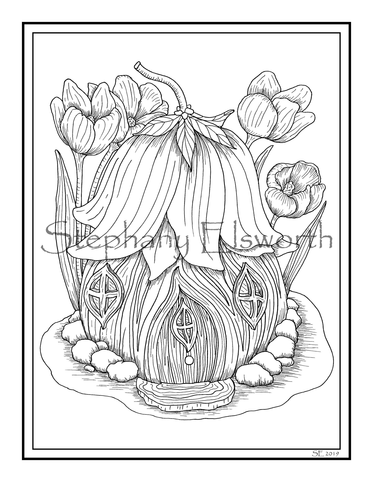 Faerie Houses II PDF Instant Download Coloring Book