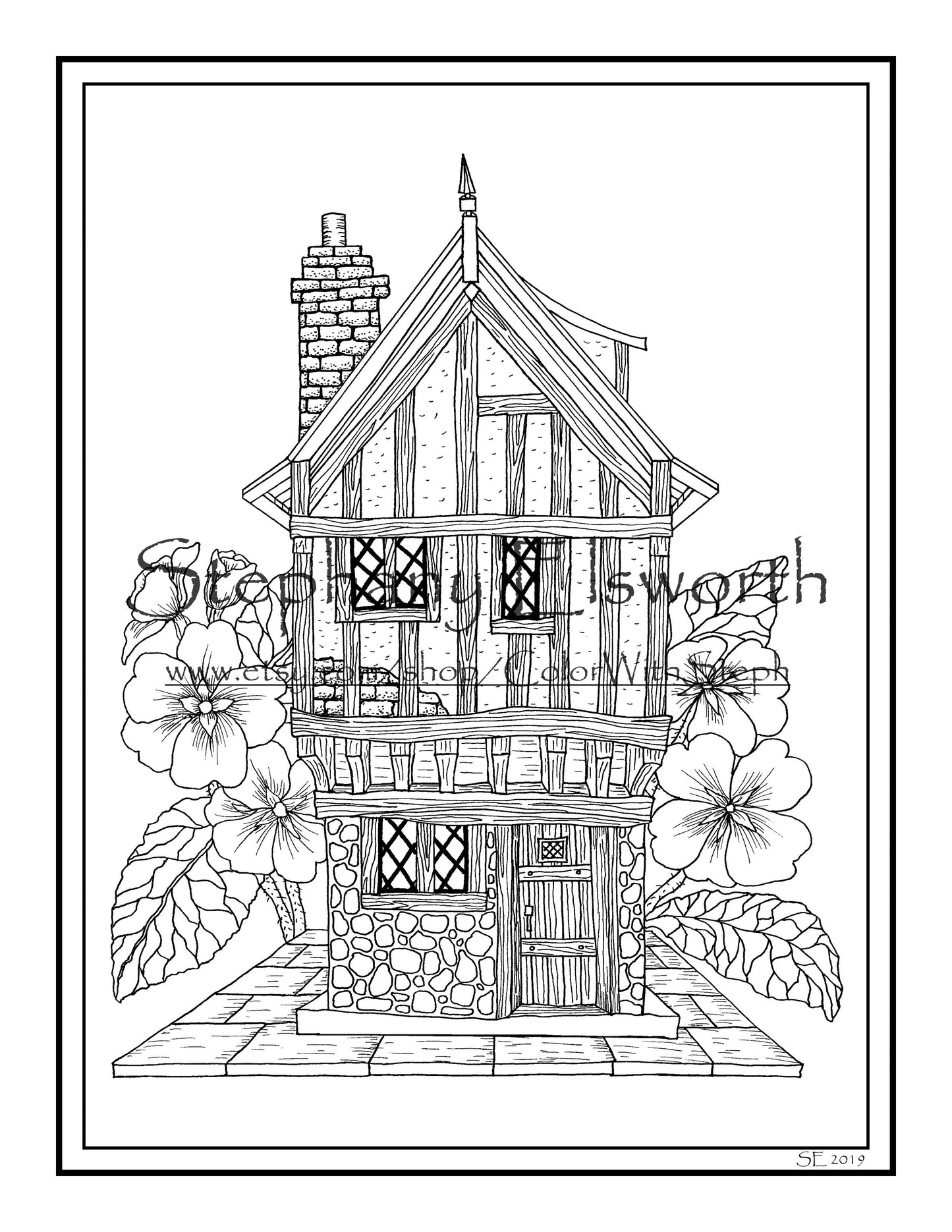 Faerie Houses II PDF Instant Download Coloring Book