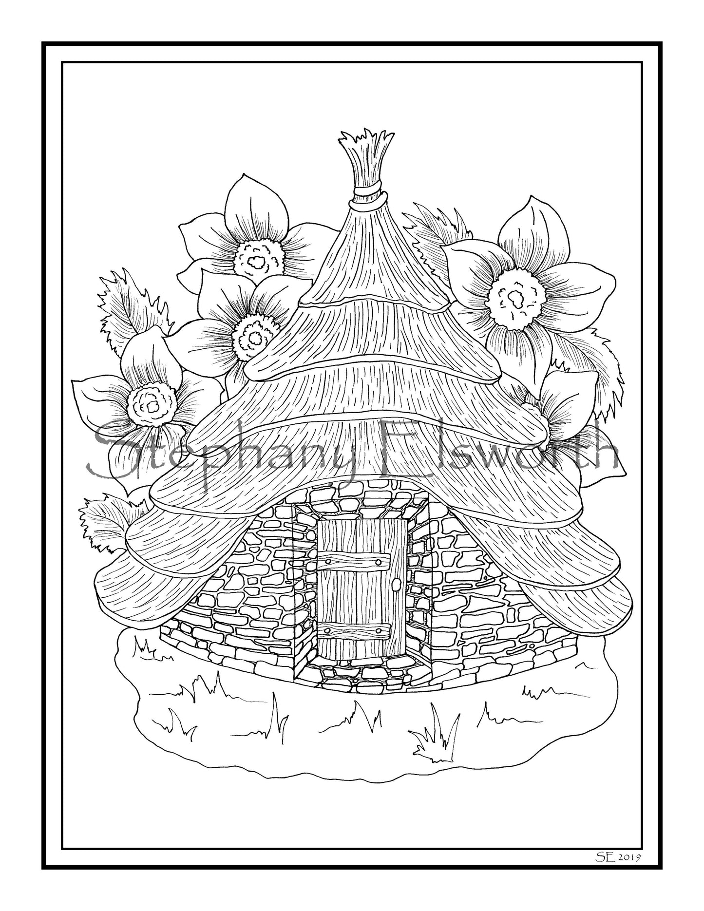 Faerie Houses II PDF Instant Download Coloring Book