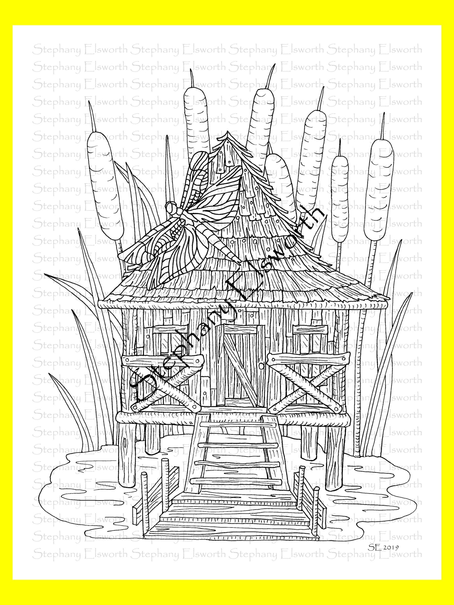 Faerie Houses PDF Instant Download Coloring Book