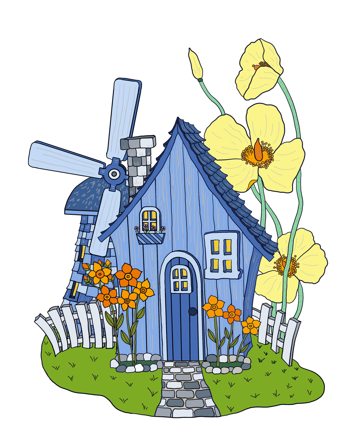 Faerie Houses I Set 1 PDF/JPG LTR/A4 Printable Coloring Pages 1-5