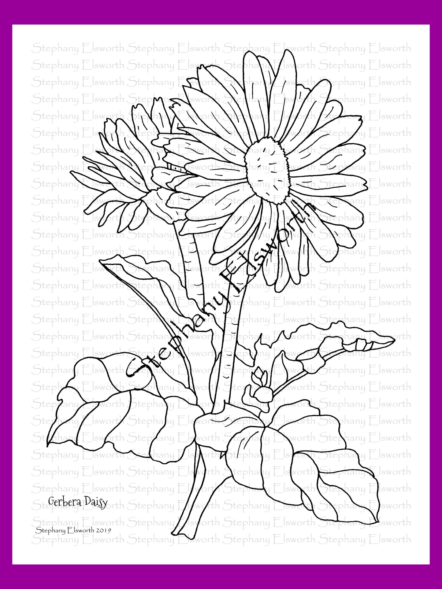 Joyful Blossoms 8 1/2 x 11 PDF Instant Download Printable Coloring Book