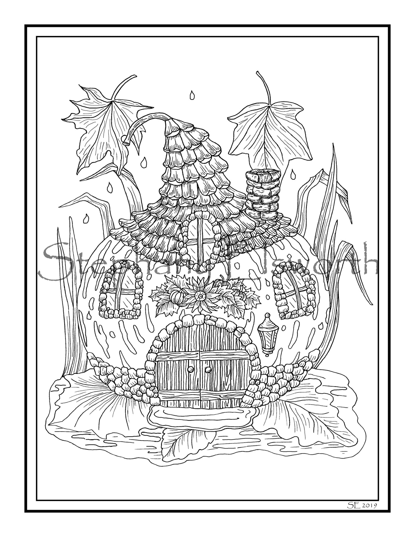 Faerie Houses II PDF Instant Download Coloring Book