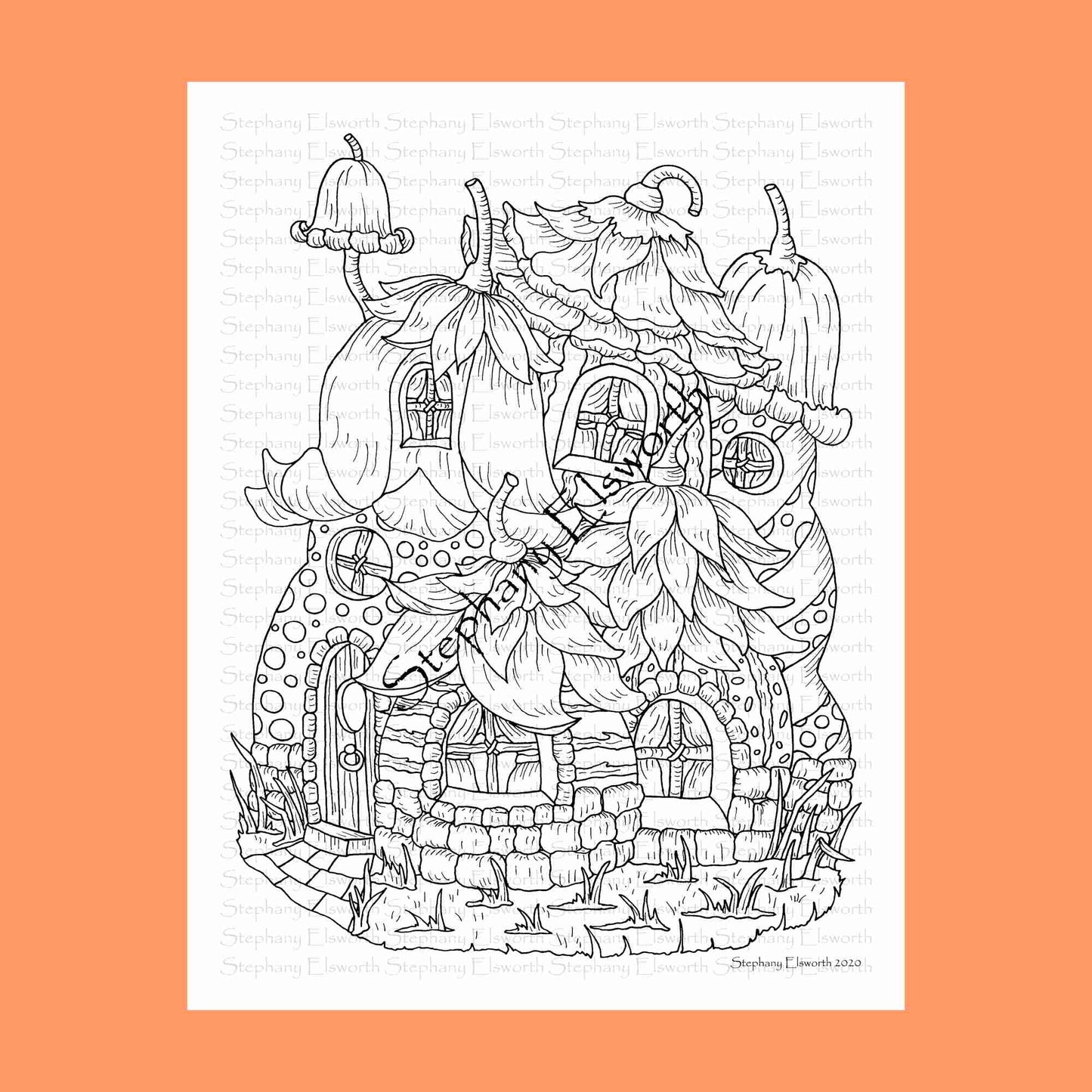 Faerie Houses III PDF Instant Download Coloring Book