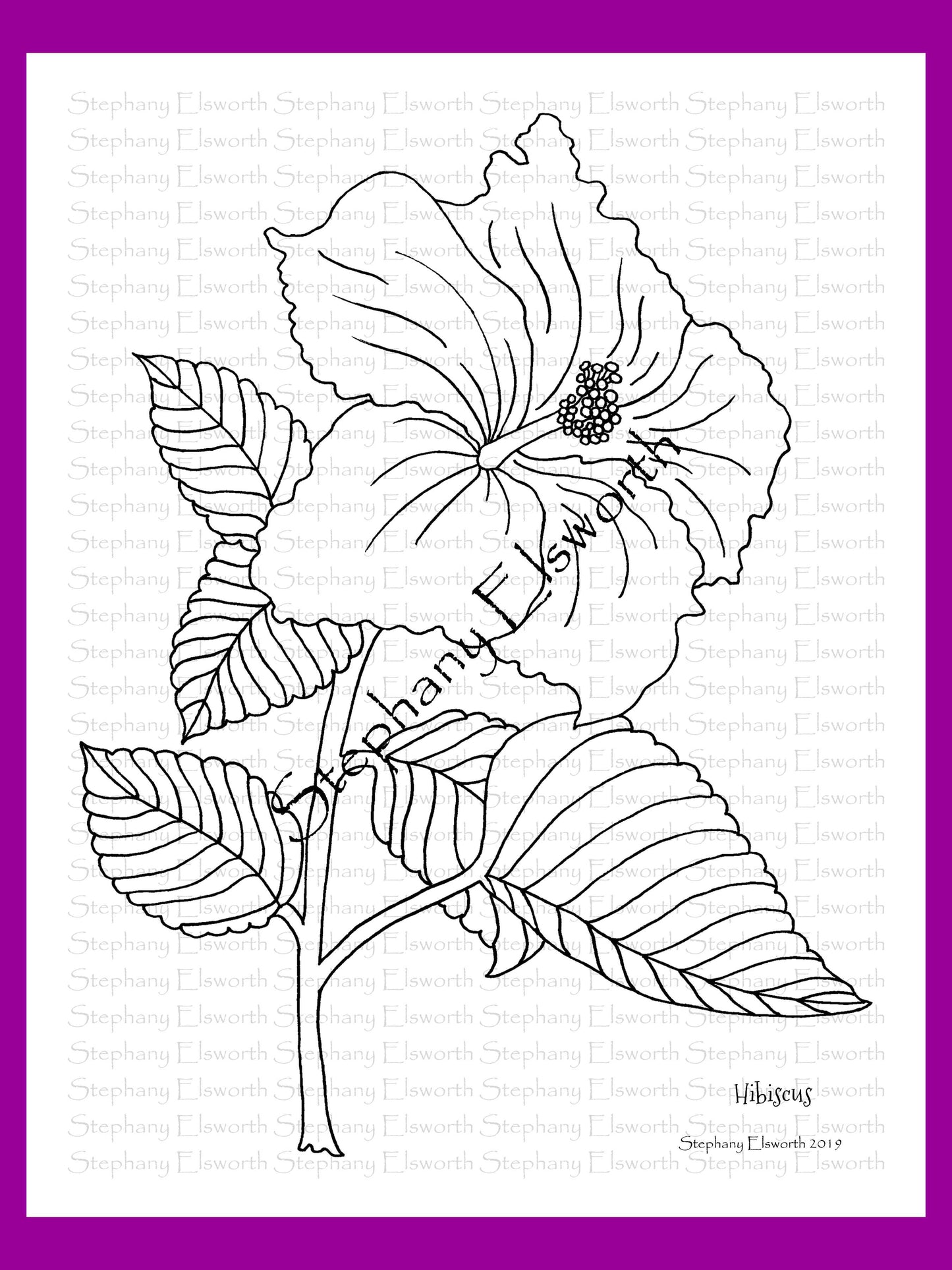 Joyful Blossoms 8 1/2 x 11 PDF Instant Download Printable Coloring Book