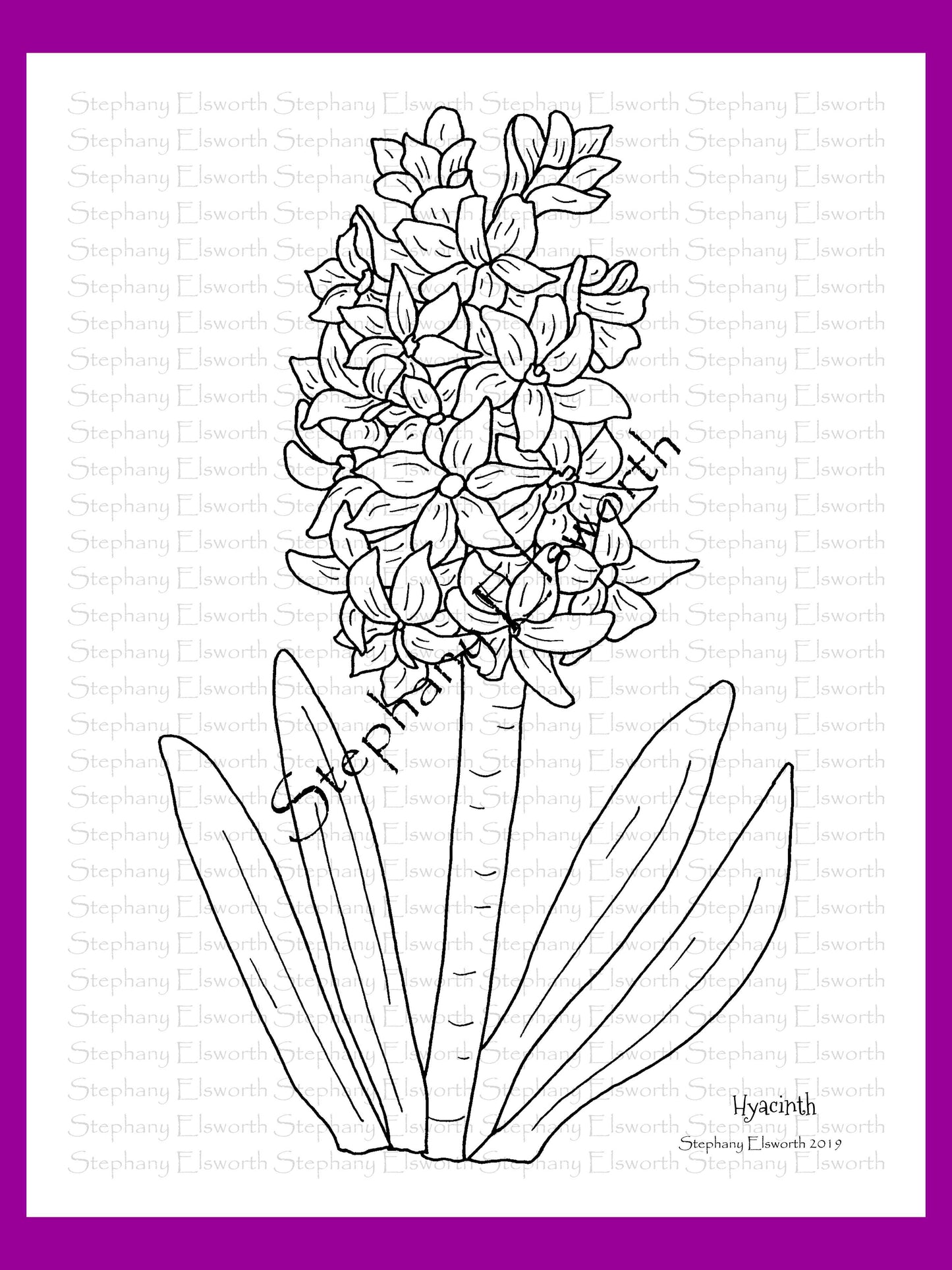 Joyful Blossoms 8 1/2 x 11 PDF Instant Download Printable Coloring Book