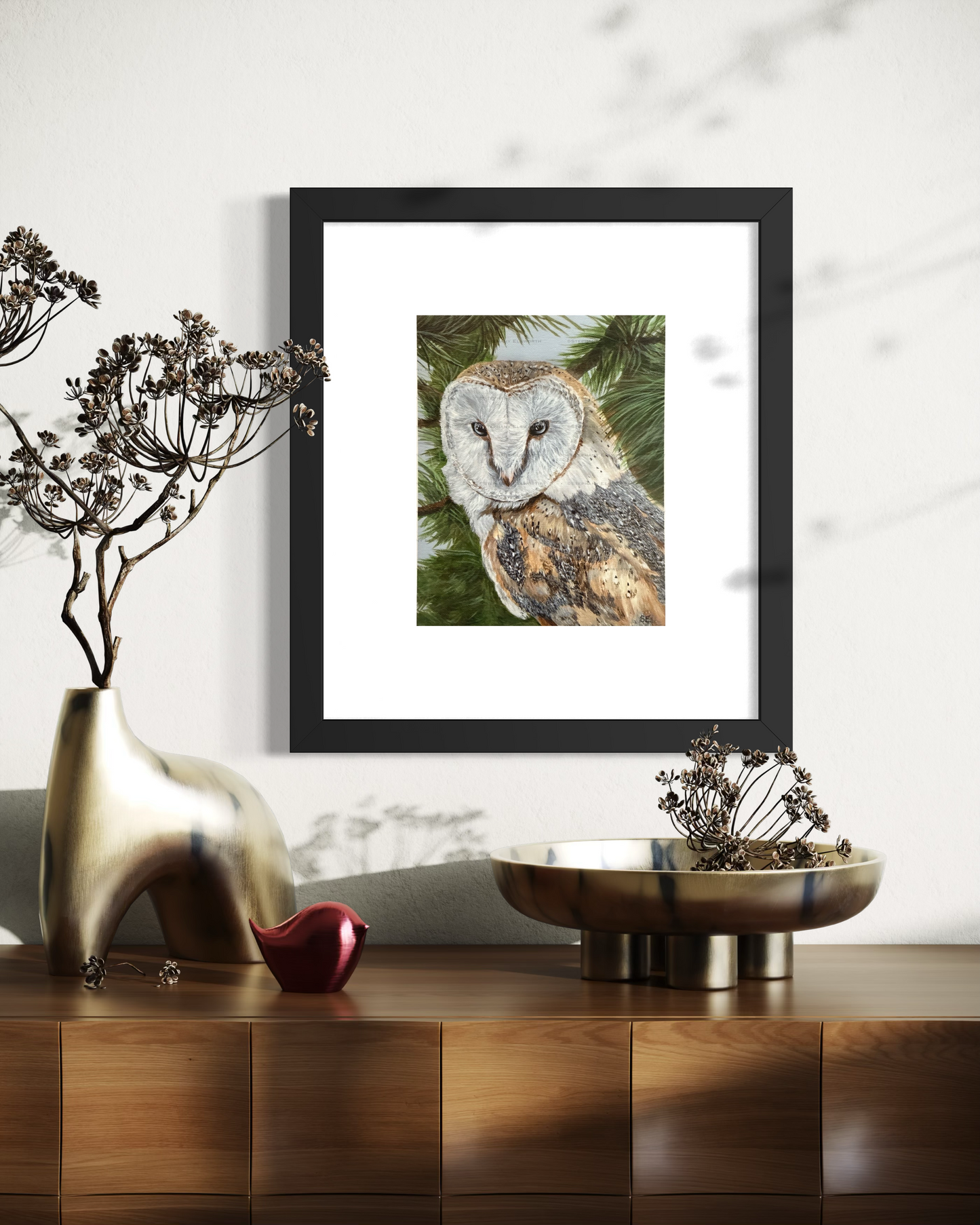 8 x 10 inch Barn Owl Original Painting