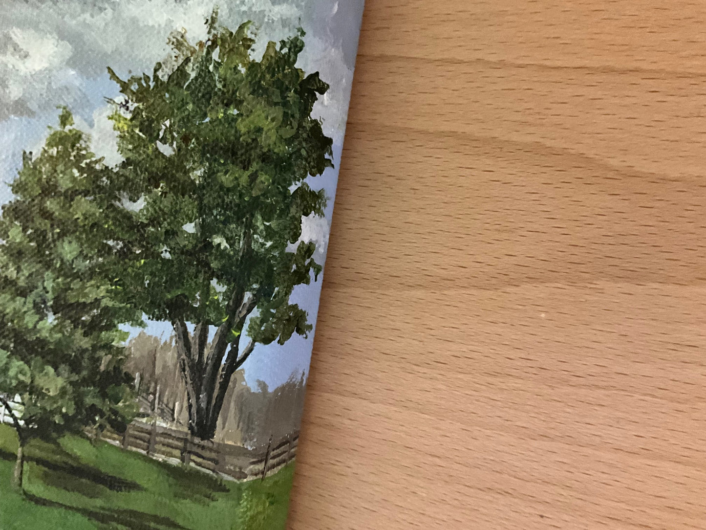 8 x 10 inch Little Red Barn Original Acrylic Painting