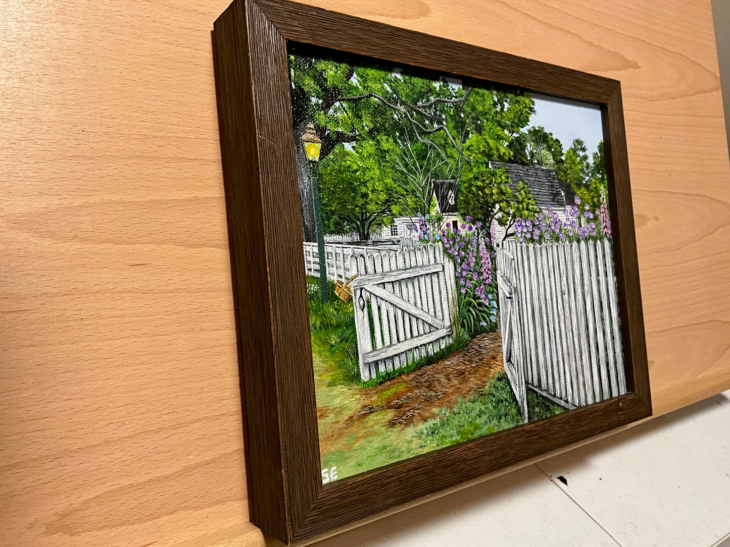 Spring in Colonial Williamsburg Original 10 x 8 Framed Acrylic Painting