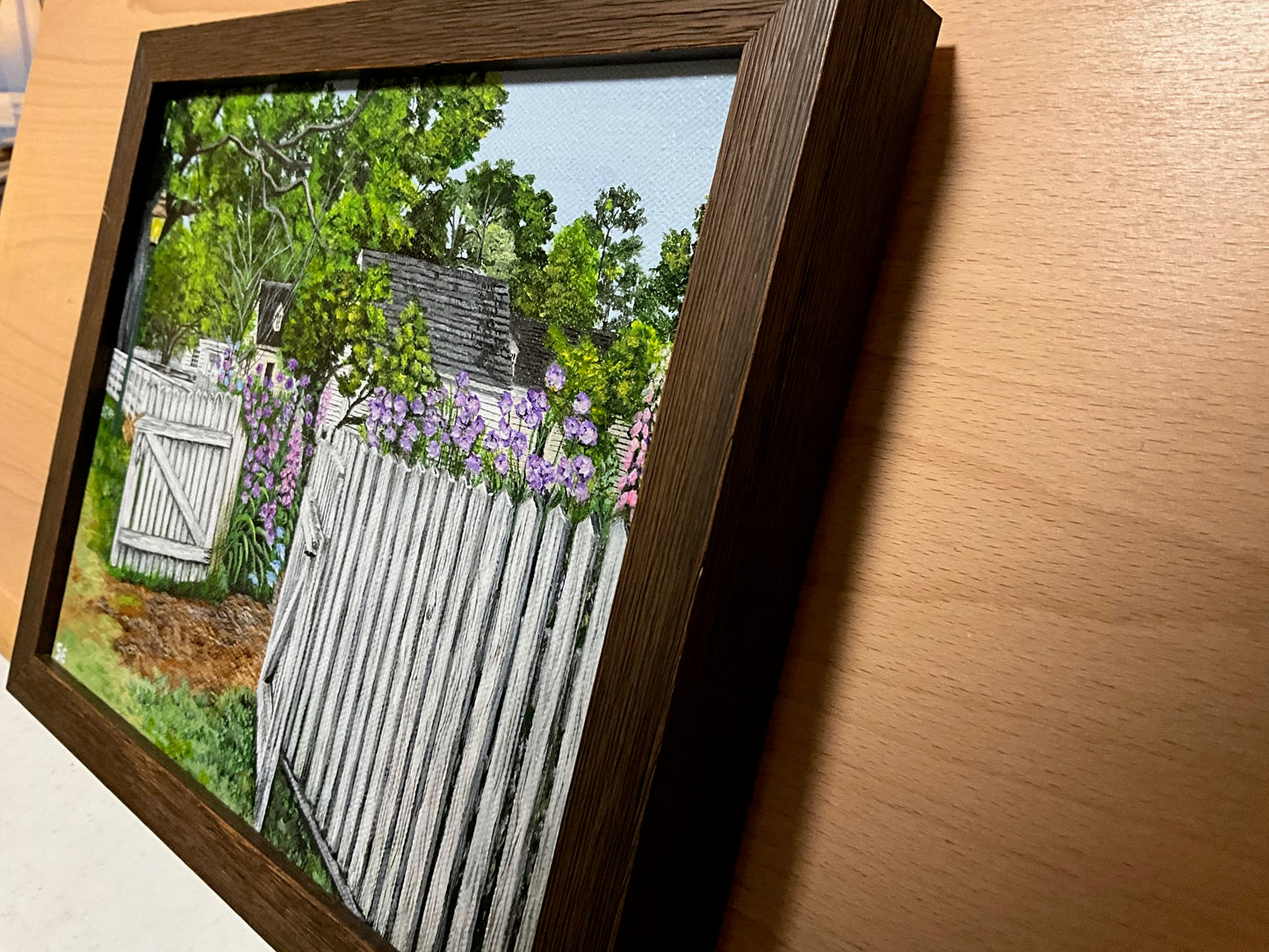 Spring in Colonial Williamsburg Original 10 x 8 Framed Acrylic Painting