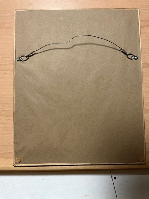 Elephant 11 x 14 inch Acrylic Painting in Custom 14 x 17 inch Rustic Frame