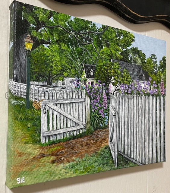 Spring in Colonial Williamsburg Original 10 x 8 Acrylic Painting