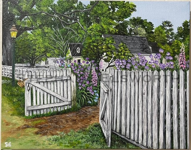 Spring in Colonial Williamsburg Original 10 x 8 Acrylic Painting