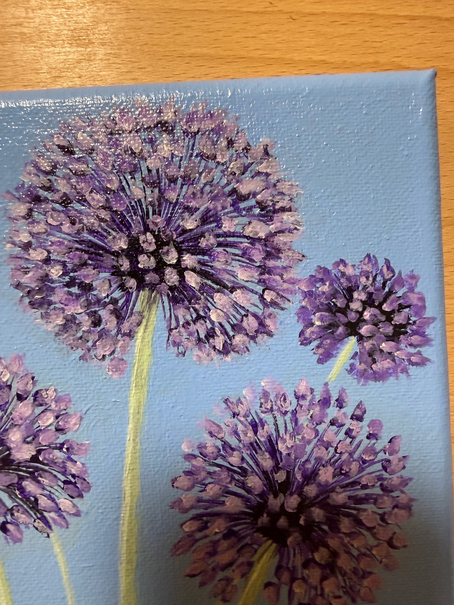 Yorktown Onions on Blue 6 x 6 Original Acrylic Painting