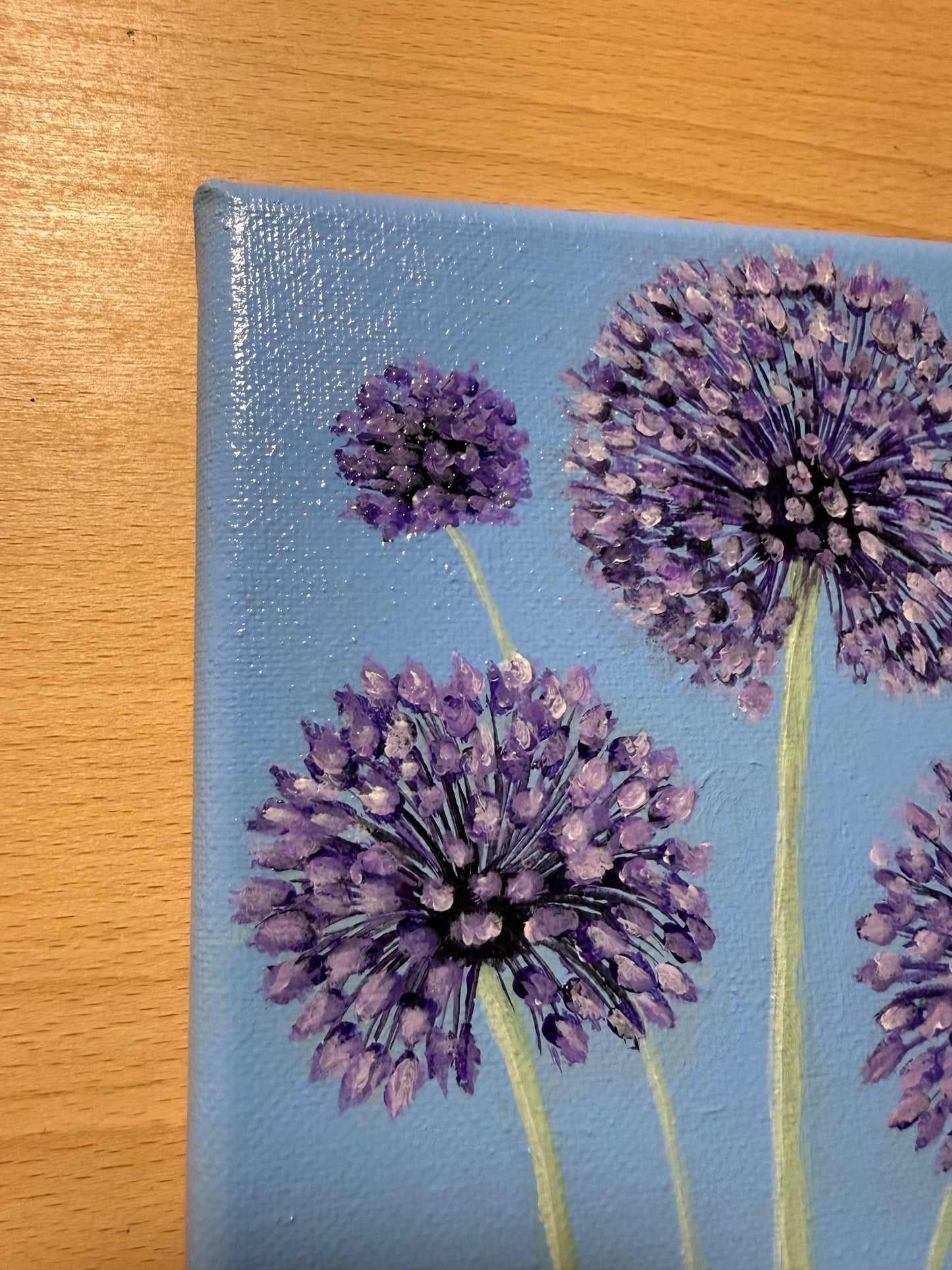 Yorktown Onions on Blue 6 x 6 Original Acrylic Painting