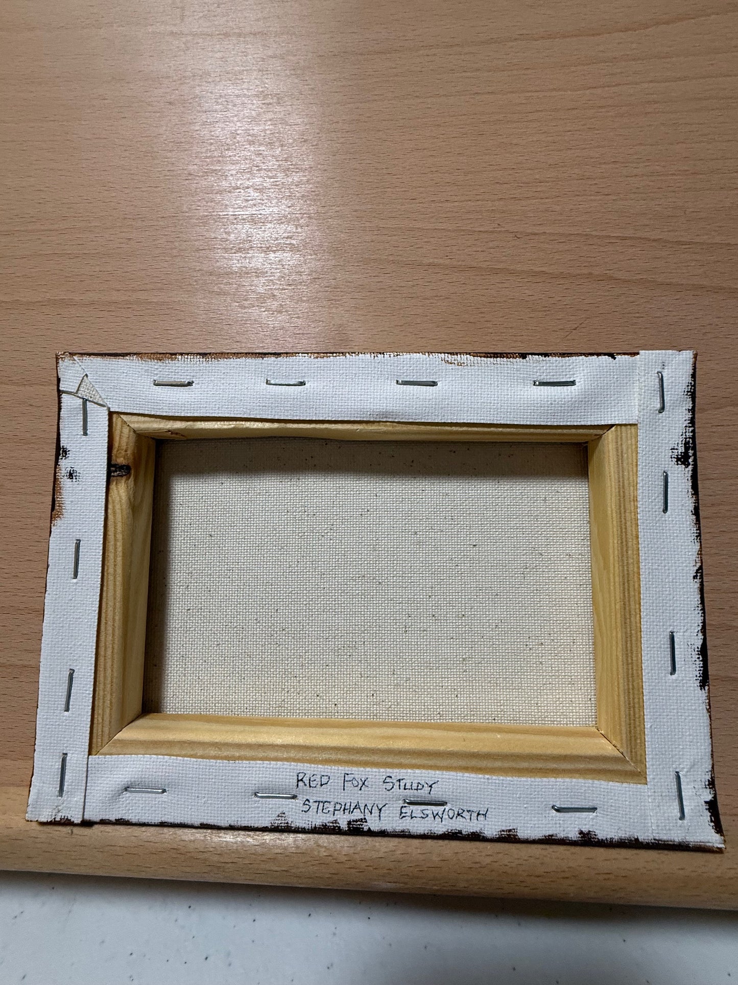 7 x 5 inch Red Fox Study Original Acrylic Painting