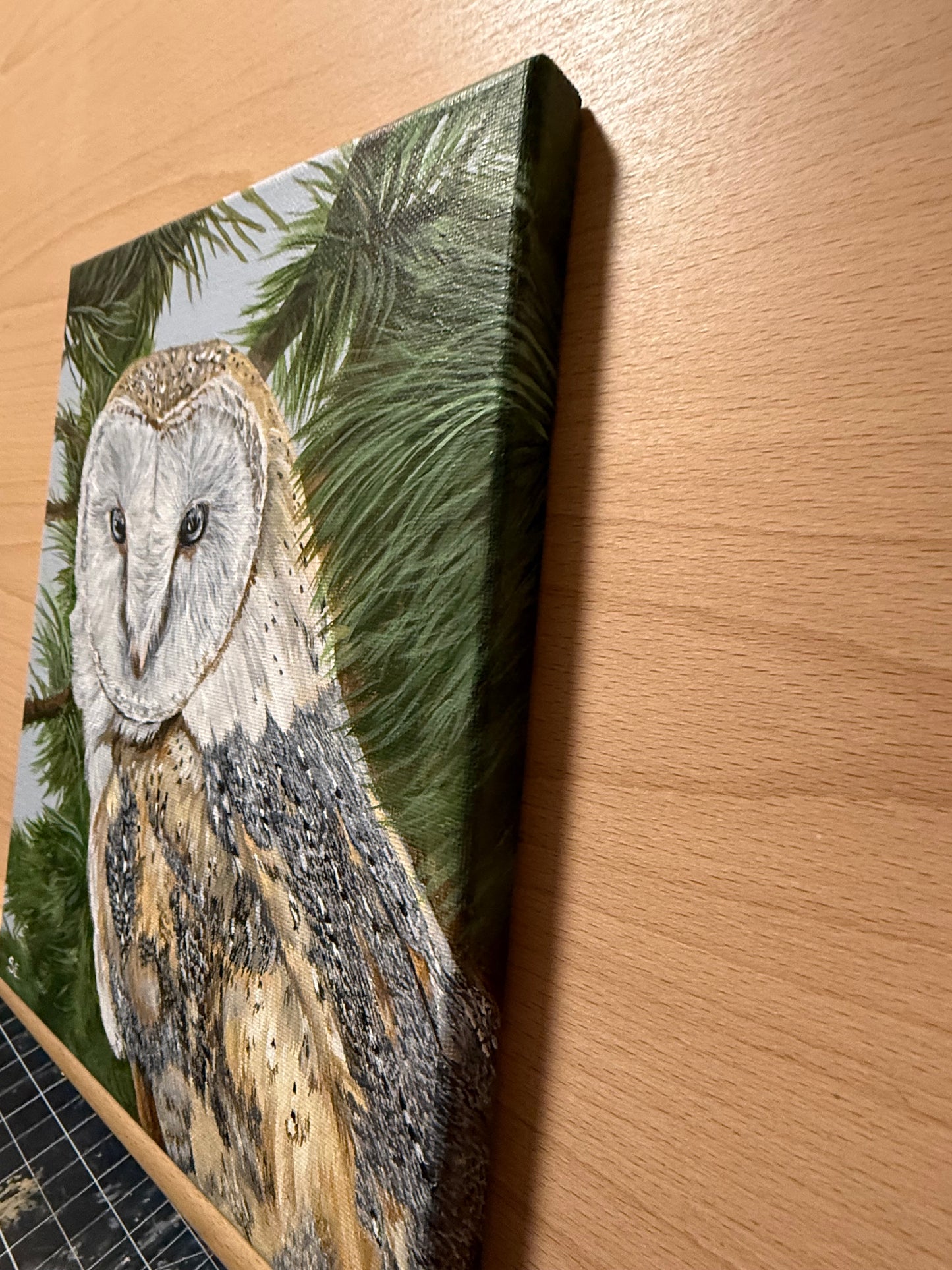 8 x 10 inch Barn Owl Original Painting