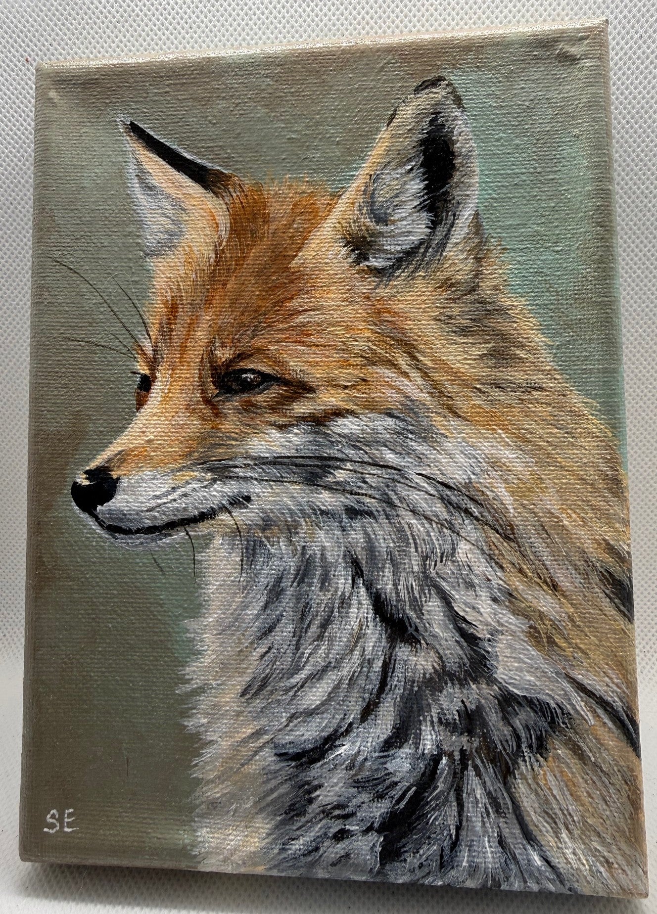 5 x 7 inch Fox Original Miniature Painting
