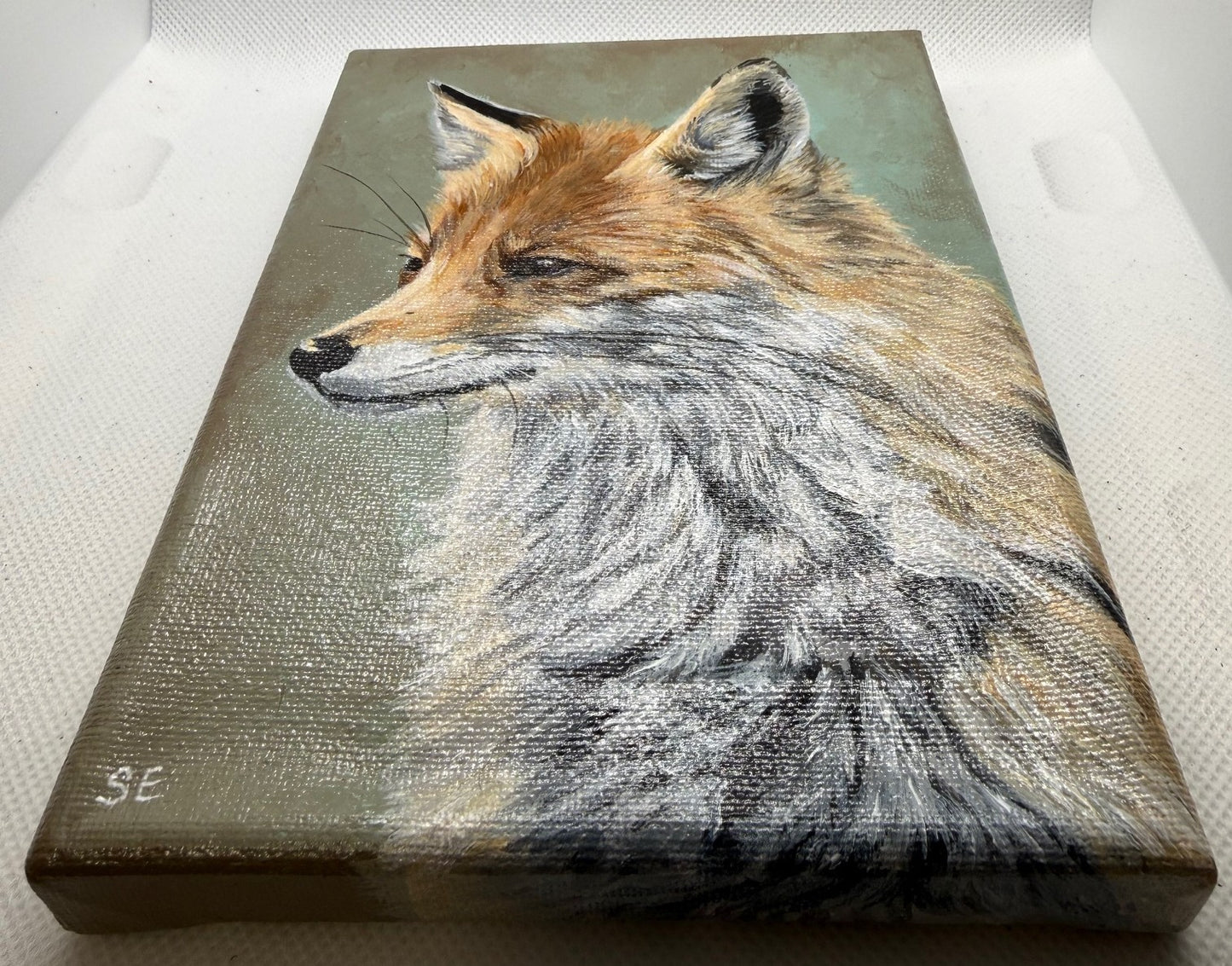 5 x 7 inch Fox Original Miniature Painting