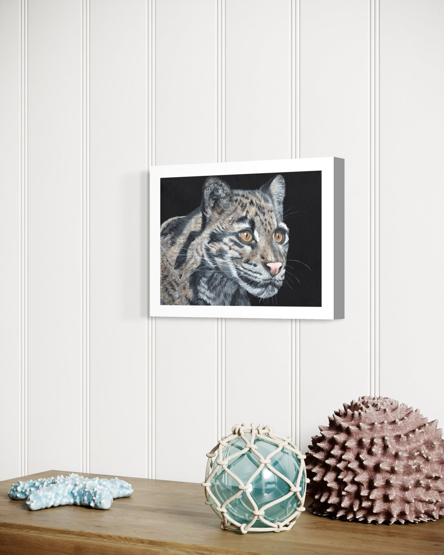Clouded Leopard Portrait 8 x 6 inch Giclee Fine Art Print